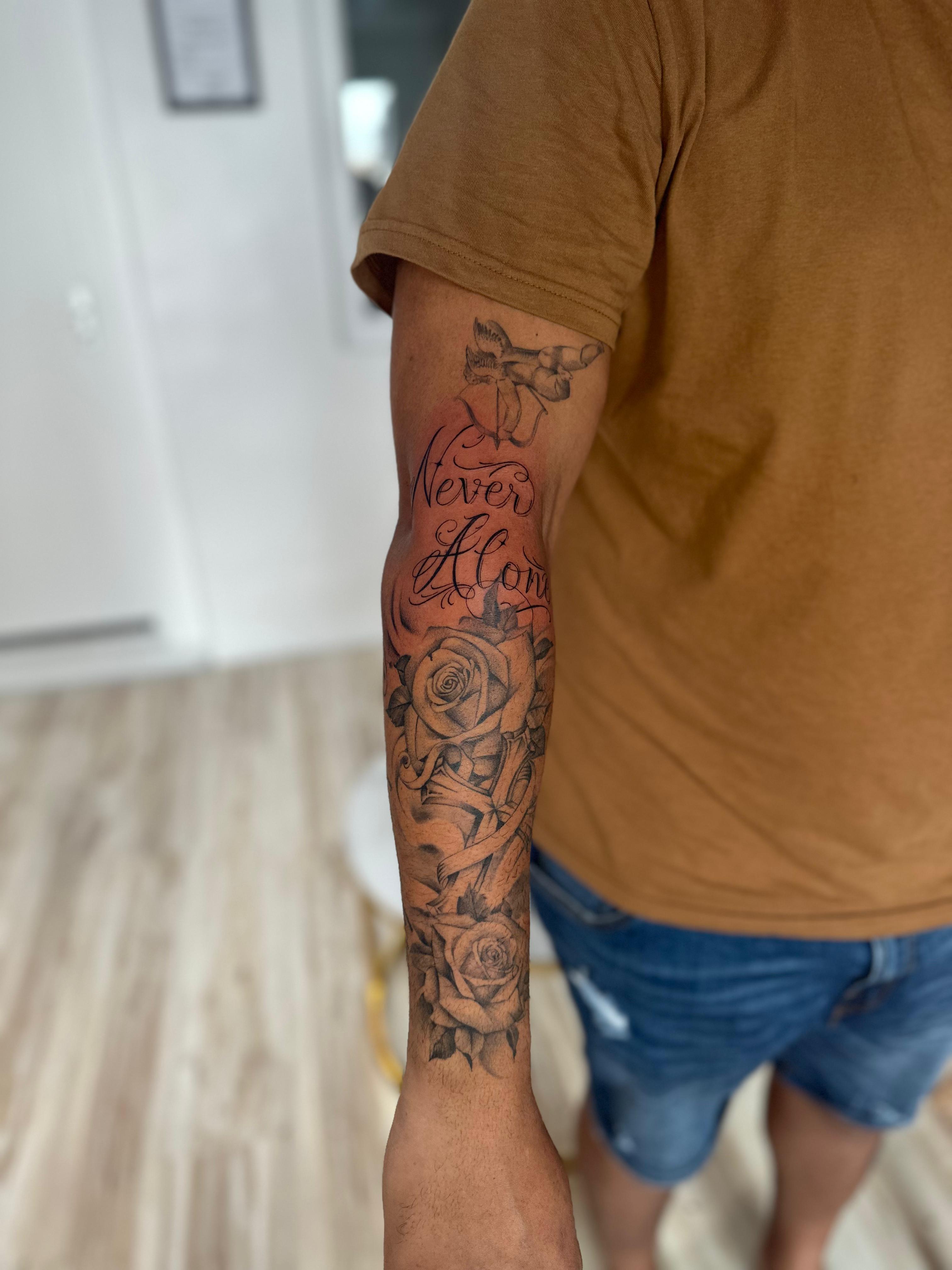 Calligraphie et Roses